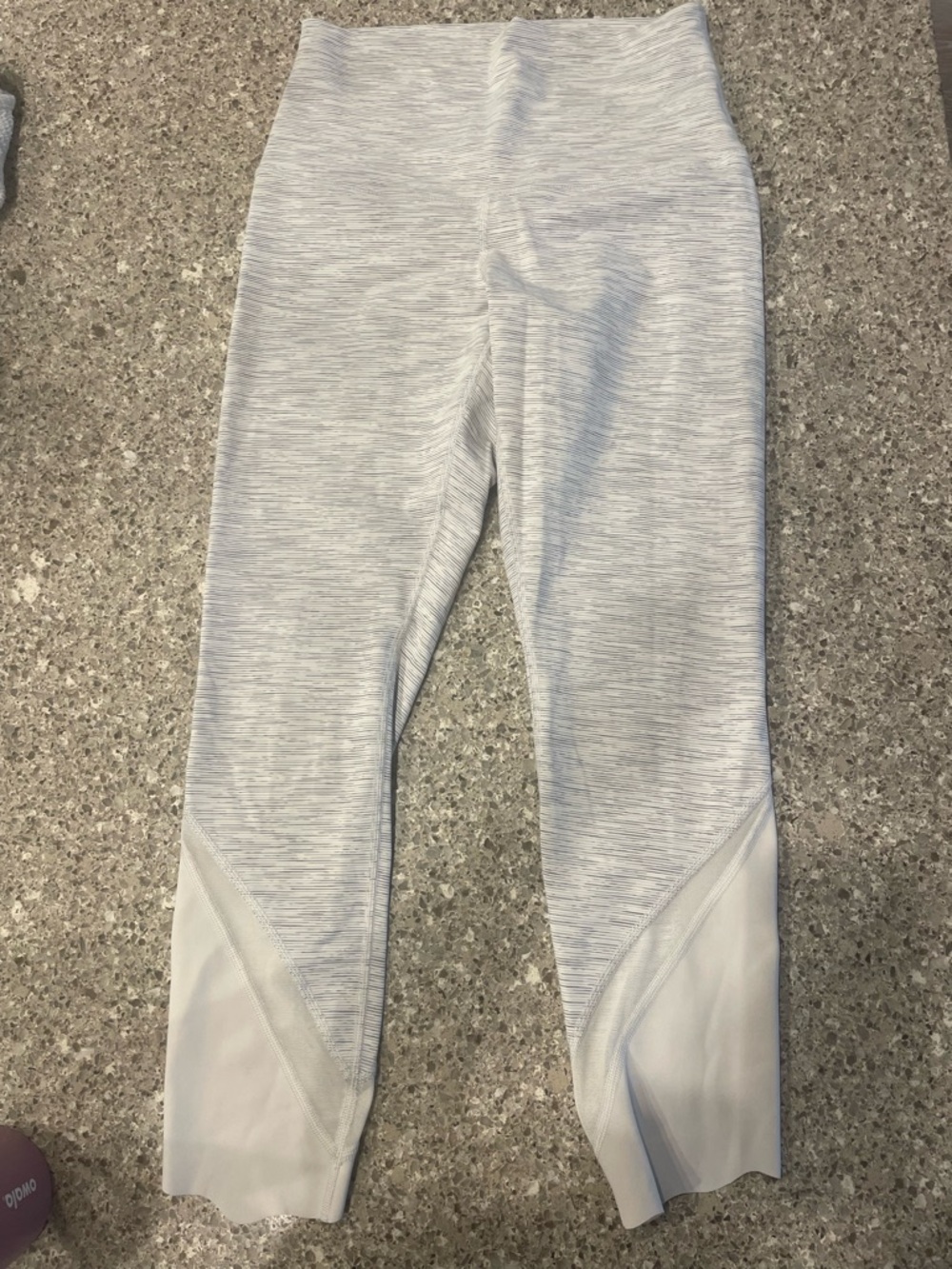 Light Gray Active Leggings with Mesh Panels